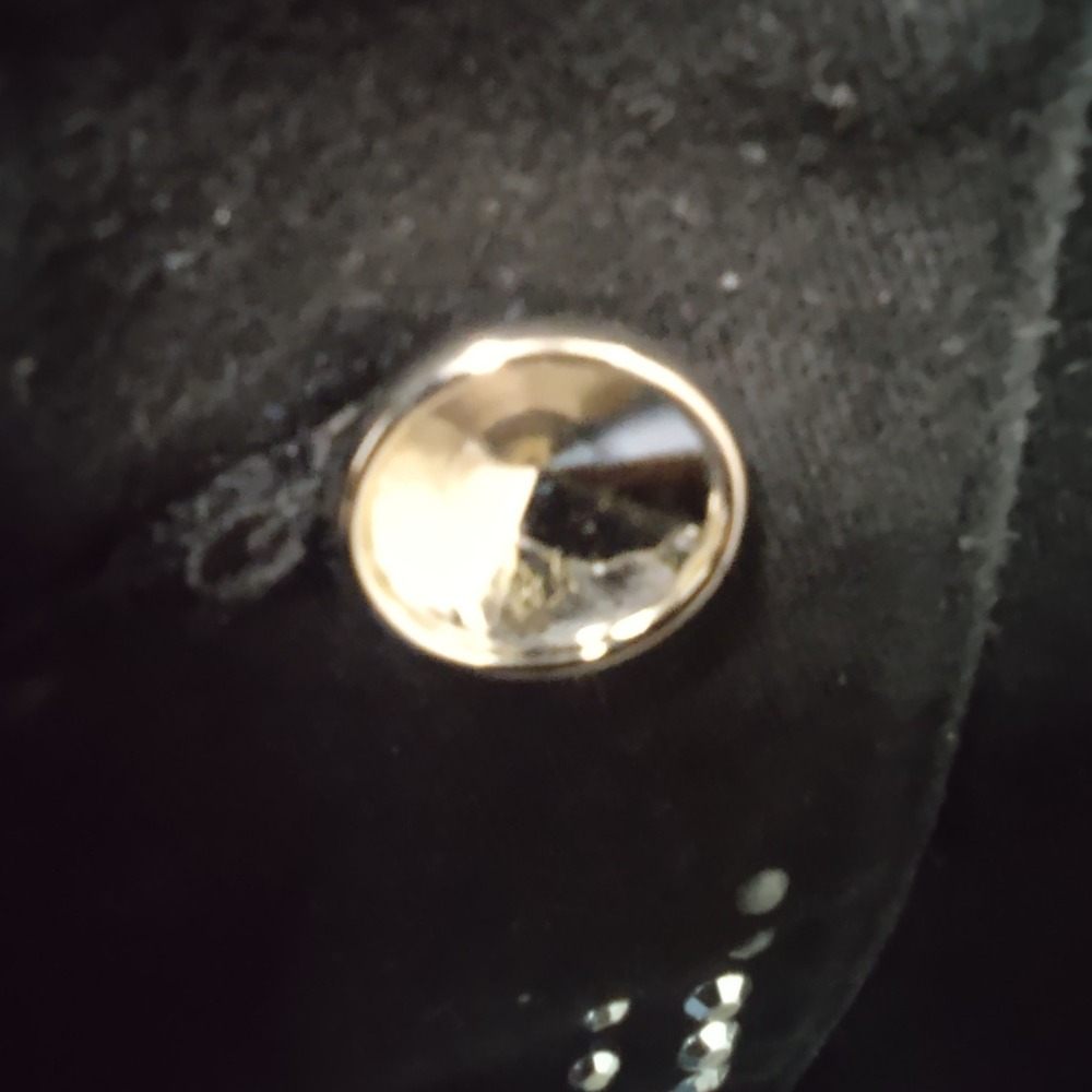 Quacker Factory Denim Jacket Women's Rhinestone Embellished Black Medium - Picture 7 of 9